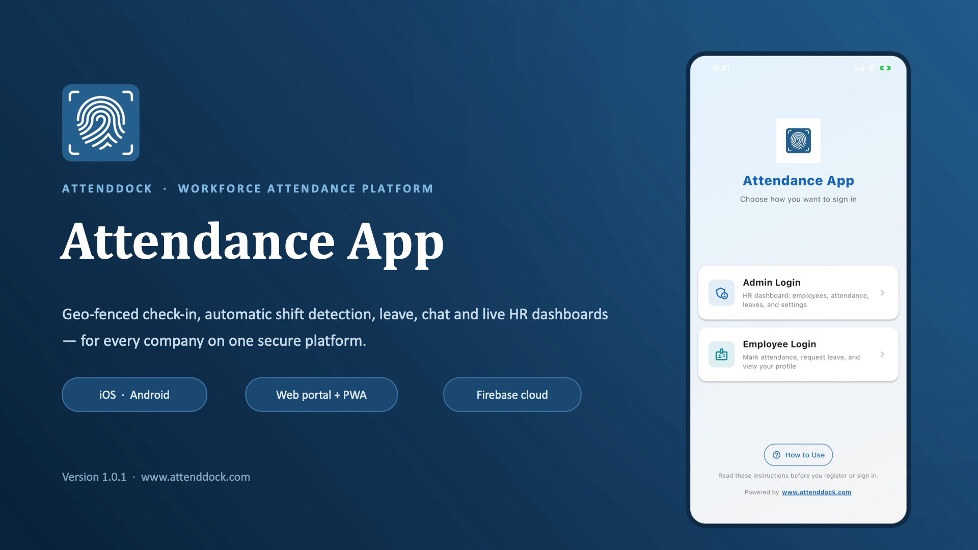 Attendance Dock workforce attendance platform title slide